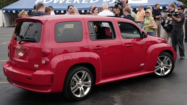 Red 2007 Chevrolet HHR parked on tarmac