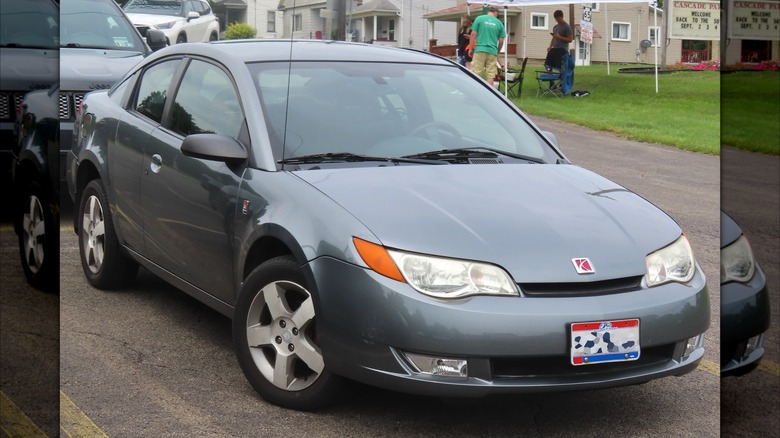 Grey 2007 Saturn Ion•3 parked on tarmac