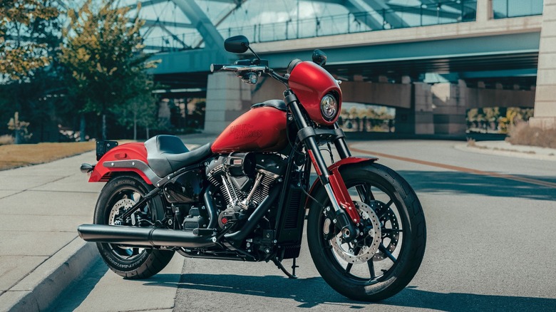 Red 2025 Harley-Davidson Low Rider S parked on the street