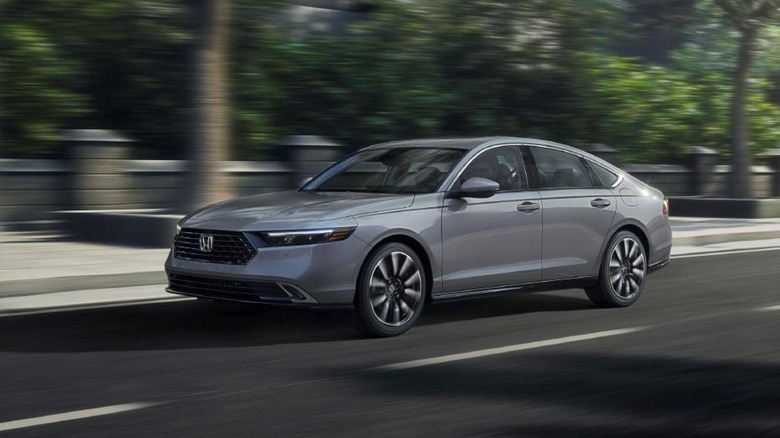 Front action shot of a 2023 Honda Accord Touring Hybrid