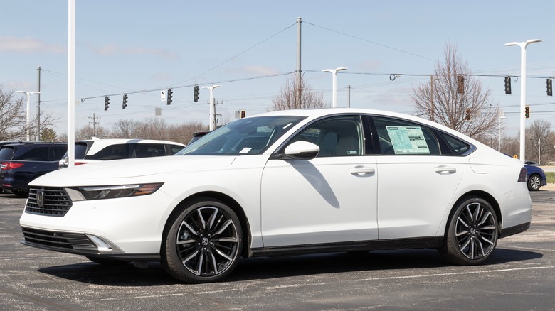 Honda Accord hybrid parked dealership