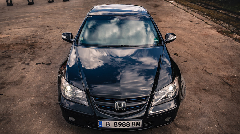 The Honda Legend KB1 in black, front top view