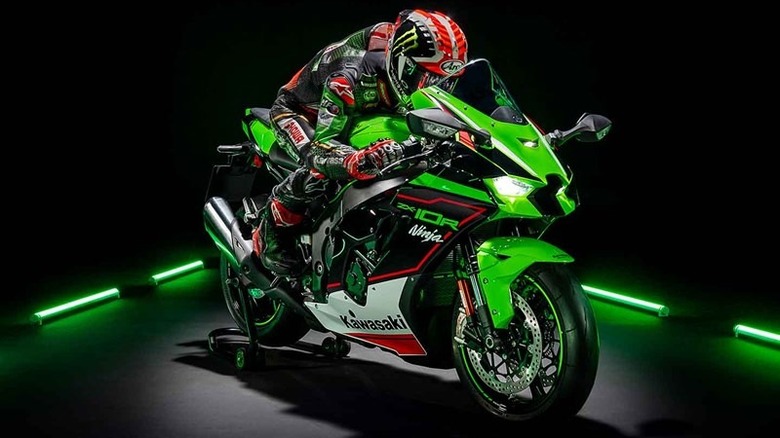 ZX10R with rider 