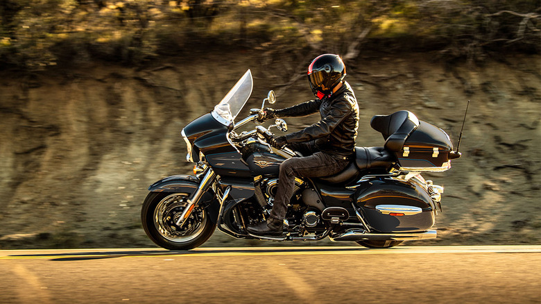 Person riding a Vulcan 1700 Voyager