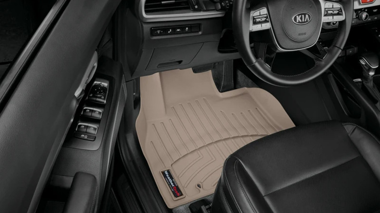 WeatherTech floor mat in a Kia Telluride