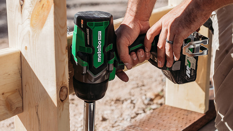 Metabo HPT impact wrench assembling lumber 