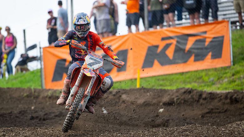 a KTM in competition