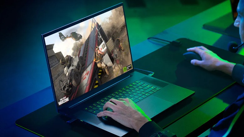 razer blade 18 gaming laptop call of duty warzone mockup