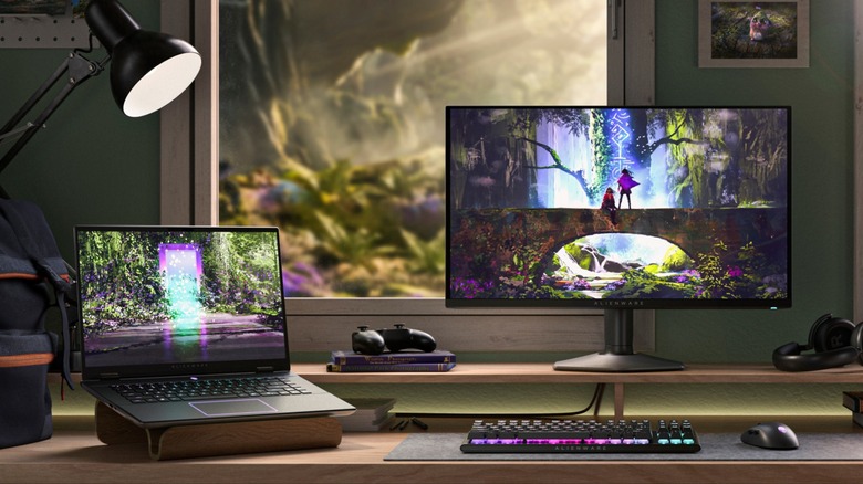 alienware gaming setup laptop desktop