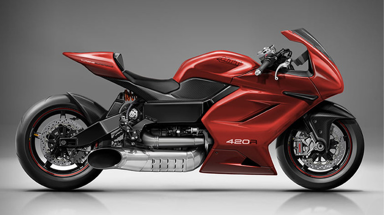 A red MTT Streetfighter