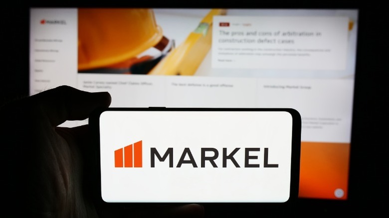 Markel logo on a phone