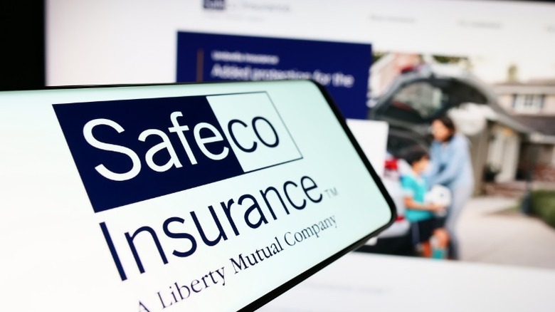 a phone with safeco insurance logo