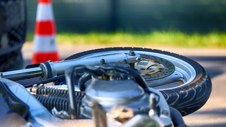 a bike flat on the road