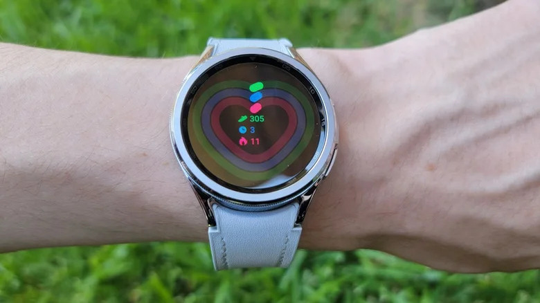 The Galaxy Watch 6 showing Samsung Health data