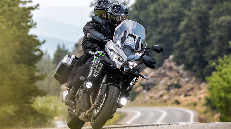 black and green Kawasaki Versys 1100