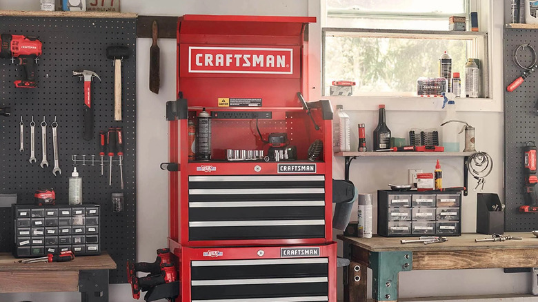 Craftsman tool chest in garage