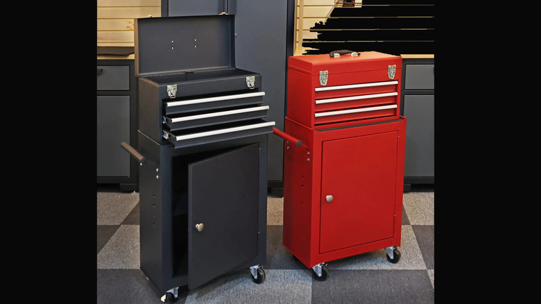 two Torin tool chests in garage