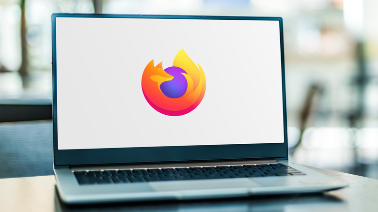 Laptop with Firefox logo