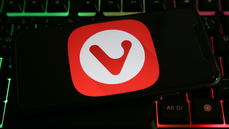 Vivaldi logo on smartphone screen