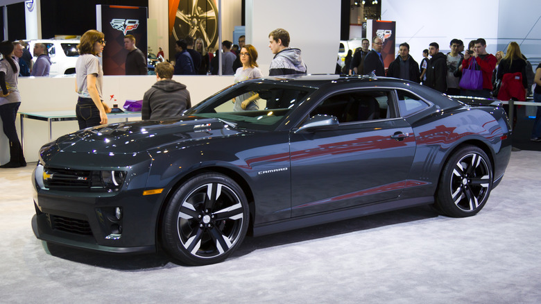 Black 2012 Chevrolet Camaro ZL1 on display