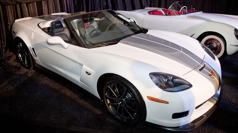 White 2013 Chevrolet Corvette 427 Convertible on display