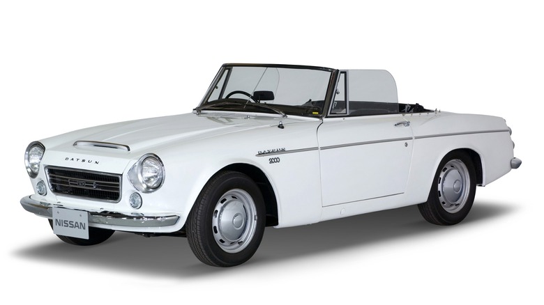 White Datsun Fairlady 2000 studio photo