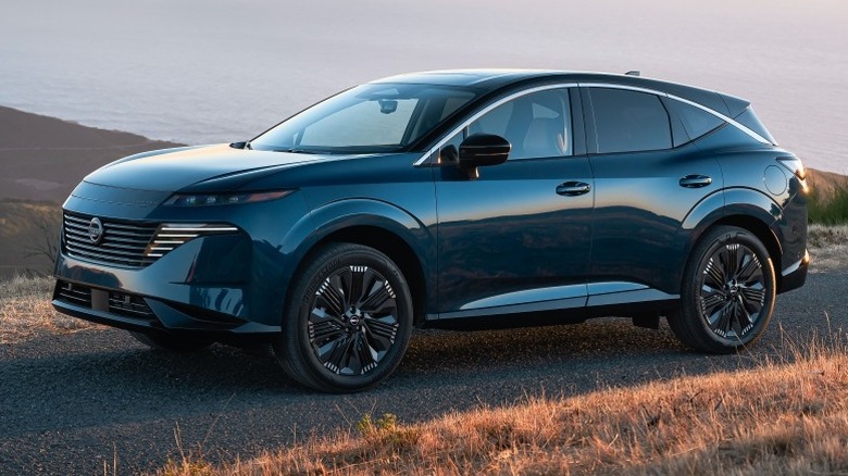 2025 Nissan Murano parked on a paved surface with dry grass on the side