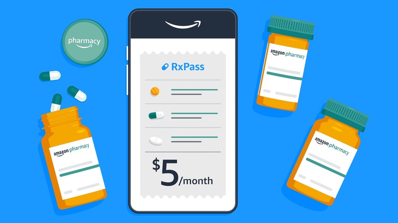 Amazon RxPass with pharmacy bottles