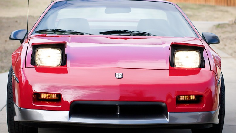 Pontiac Fiero showing headlights