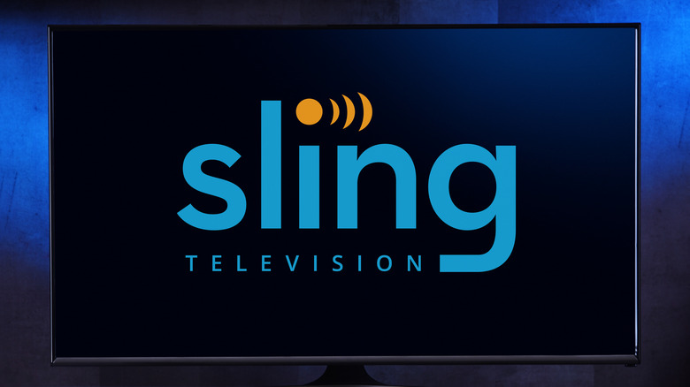 Sling TV logo on a TV