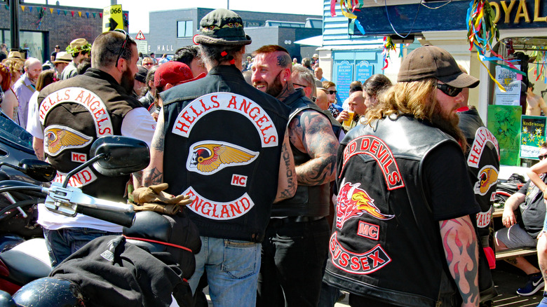 a group of Hells Angels riders