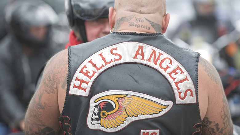 man wearing Hells Angels vest