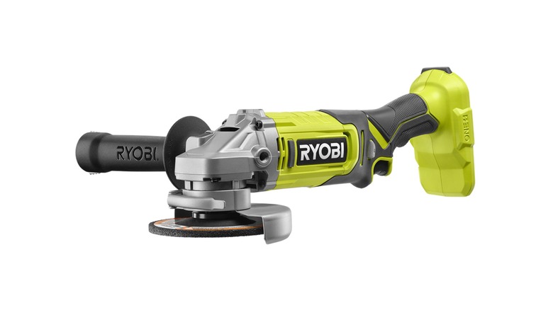 a Ryobi angle grinder