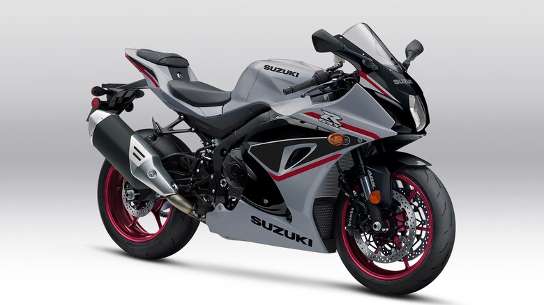 Grey and black Suzuki GSX-R1000