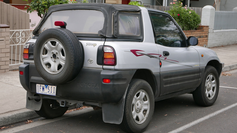 Rear 3/4 view of 1998 Toyota RAV4 Convertible/Soft Top