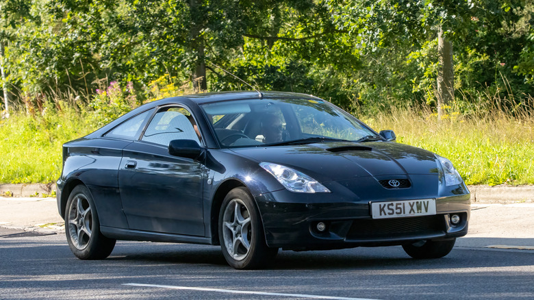 A 2001 Toyota Celica on a street