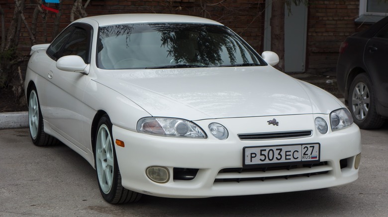 White Toyota Soarer parked 