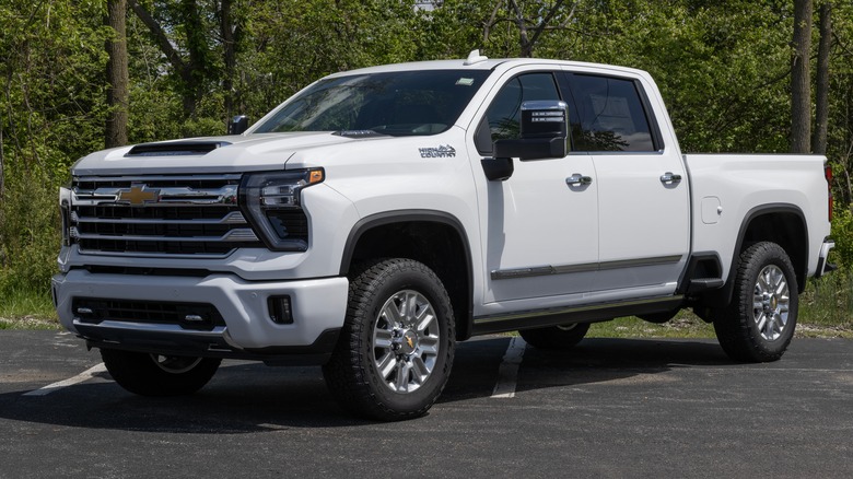 white Chevrolet Silverado 2500HD pickup truck parked