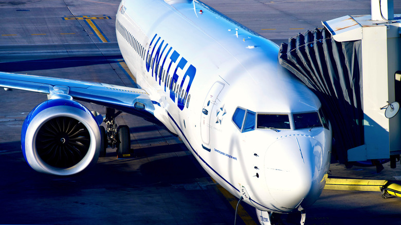 United Airlines plane on tarmac