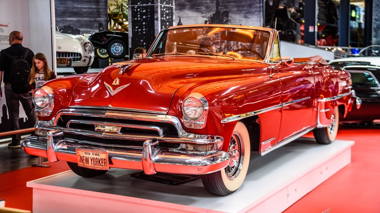 A 1954 Chrysler New Yorker on display at a car show