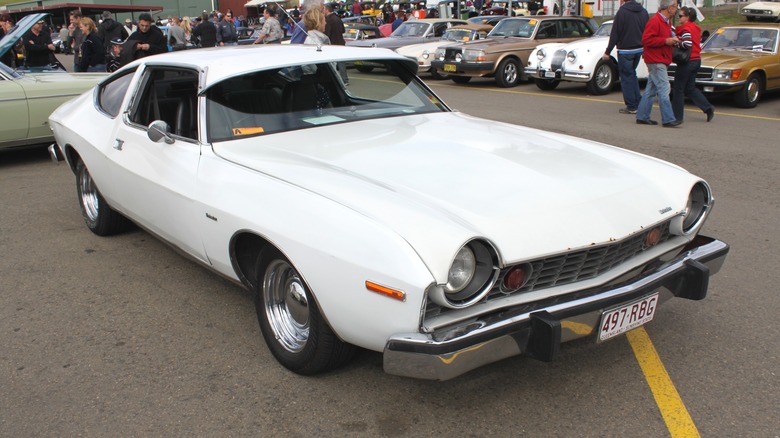 White AMC Matador Coupe X parked on asphalt