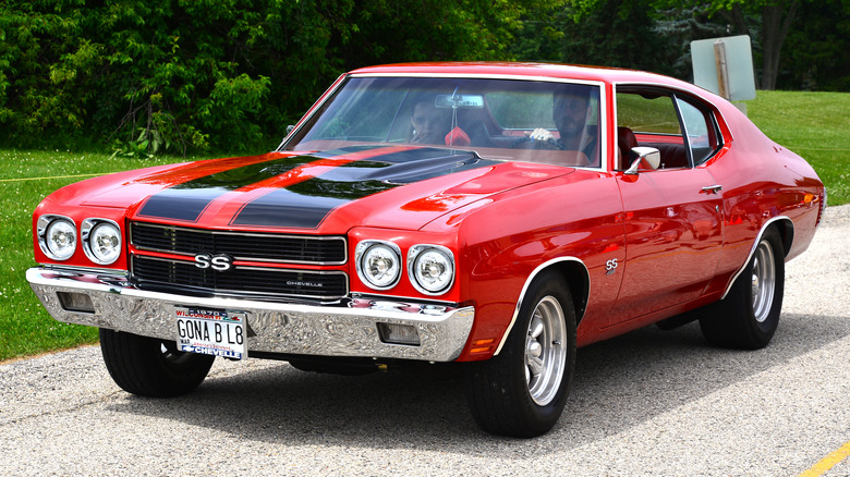 red on black 1970 chevelle SS