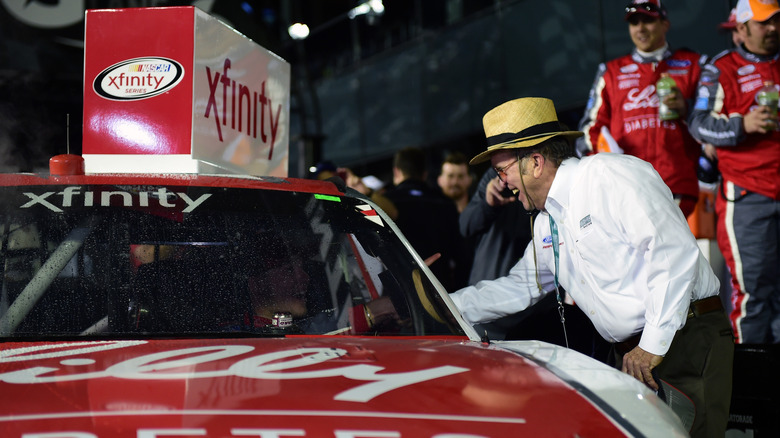 Jack Roush Shaking Driver's Hand