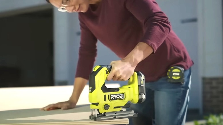 Ryobi saw in use