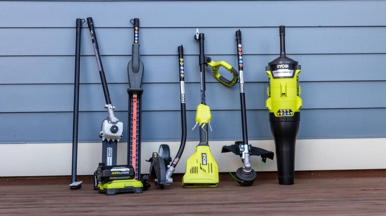 Tools lined up on deck