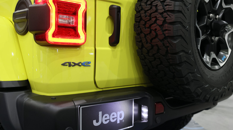 Jeep Wrangler 4xe hybrid rear badge