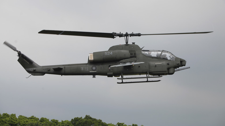 AH-1 SuperCobra helicopter in flight