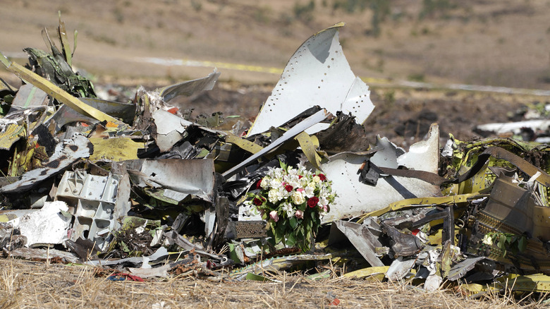 Flowers at a crash site