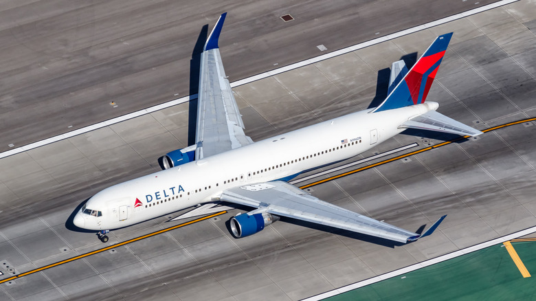 Boeing 767 on runway