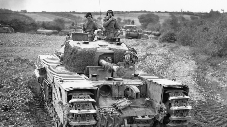 A Churchill tank and crew